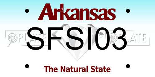 SFSI03 Arkansas License Plate