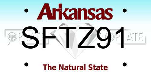 SFTZ91 Arkansas License Plate