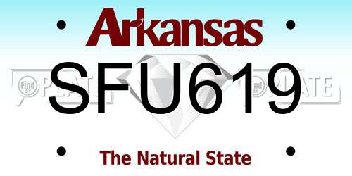 SFU619 Arkansas License Plate