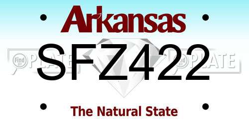 SFZ422 Arkansas License Plate