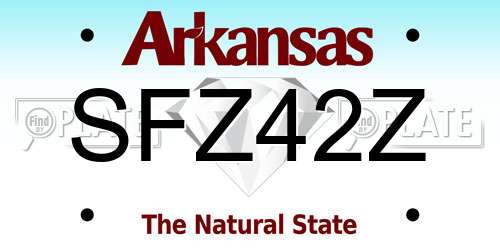 SFZ42Z Arkansas License Plate