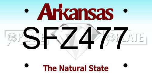 SFZ477 Arkansas License Plate