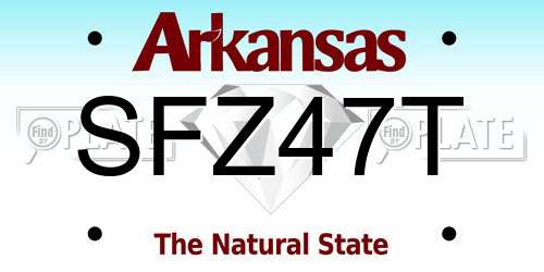 SFZ47T Arkansas License Plate