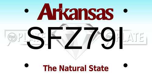 SFZ79I Arkansas License Plate