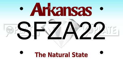SFZA22 Arkansas License Plate