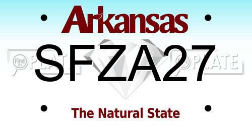 SFZA27 Arkansas License Plate