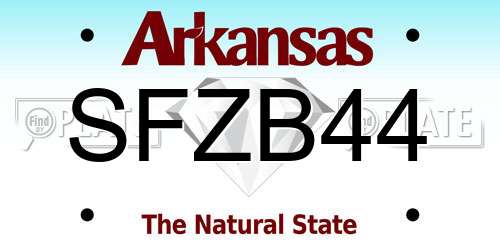 SFZB44 Arkansas License Plate