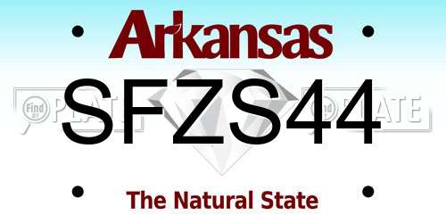 SFZS44 Arkansas License Plate