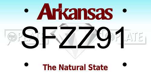 SFZZ91 Arkansas License Plate