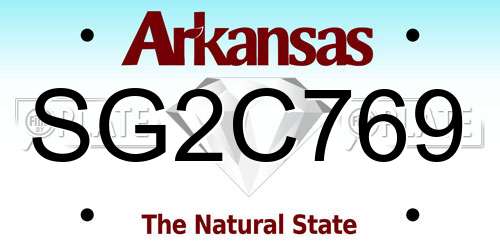 SG2C769 Arkansas License Plate