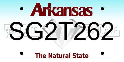 SG2T262 Arkansas License Plate