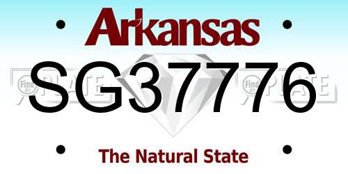 SG37776 Arkansas License Plate