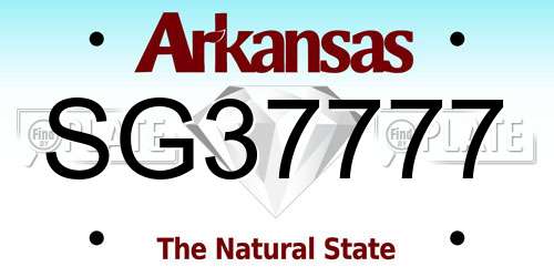 SG37777 Arkansas License Plate
