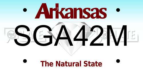 SGA42M Arkansas License Plate