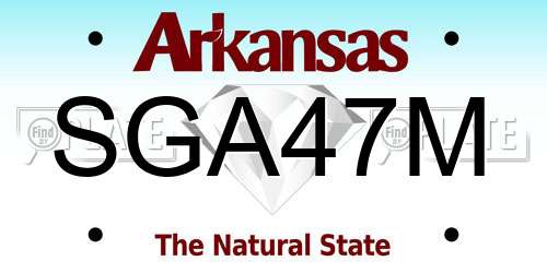 SGA47M Arkansas License Plate