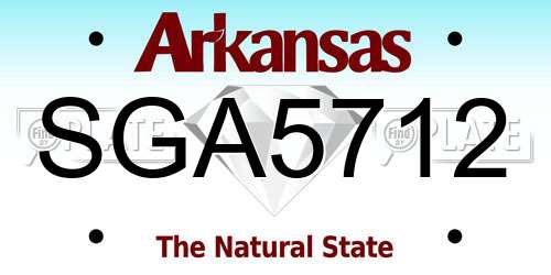 SGA5712 Arkansas License Plate