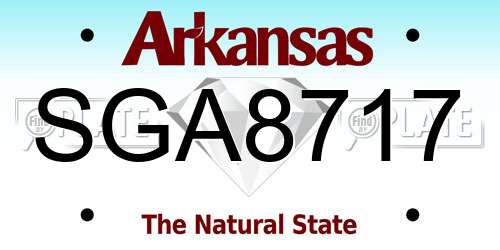 SGA8717 Arkansas License Plate