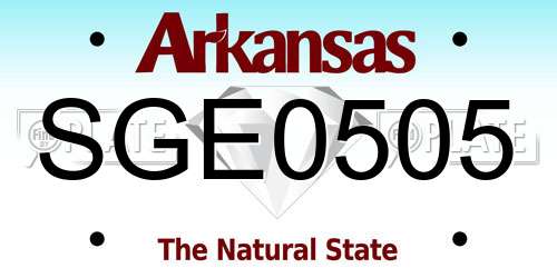 SGE0505 Arkansas License Plate