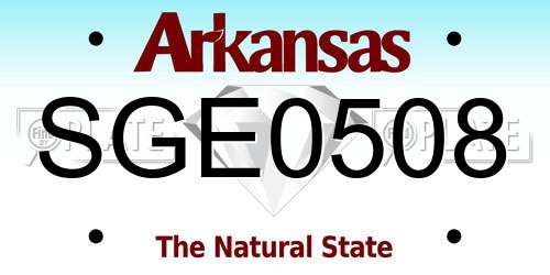 SGE0508 Arkansas License Plate