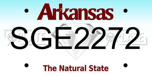 SGE2272 Arkansas License Plate