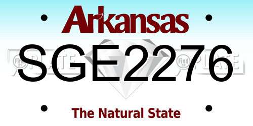 SGE2276 Arkansas License Plate