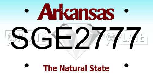 SGE2777 Arkansas License Plate