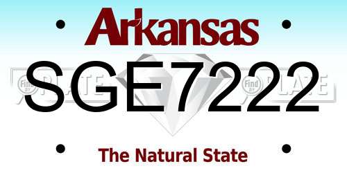 SGE7222 Arkansas License Plate