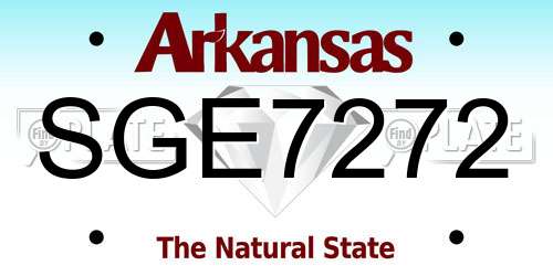 SGE7272 Arkansas License Plate