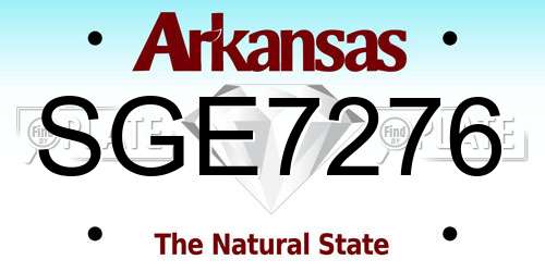 SGE7276 Arkansas License Plate