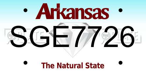 SGE7726 Arkansas License Plate