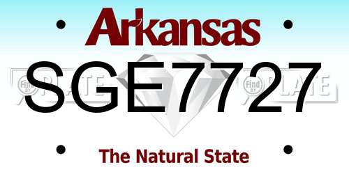 SGE7727 Arkansas License Plate
