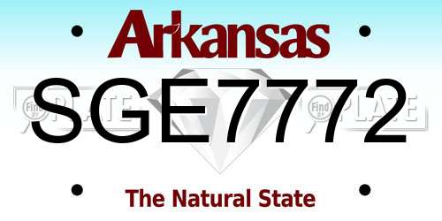 SGE7772 Arkansas License Plate