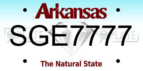 SGE7777 Arkansas License Plate