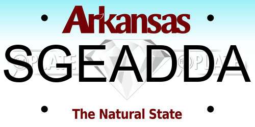 SGEADDA Arkansas License Plate