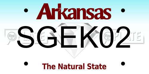 SGEK02 Arkansas License Plate
