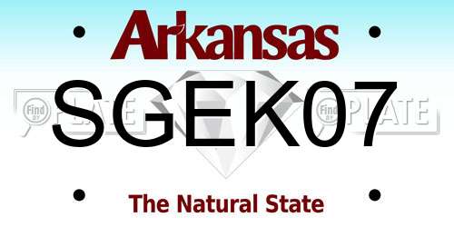 SGEK07 Arkansas License Plate