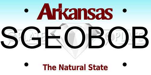 SGEOBOB Arkansas License Plate