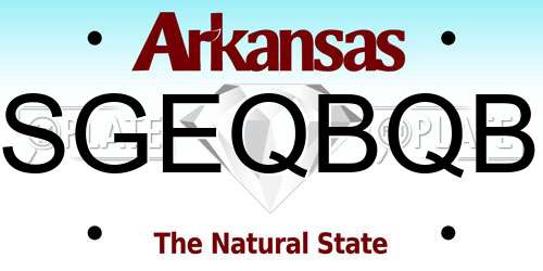 SGEQBQB Arkansas License Plate