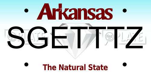 SGETTTZ Arkansas License Plate
