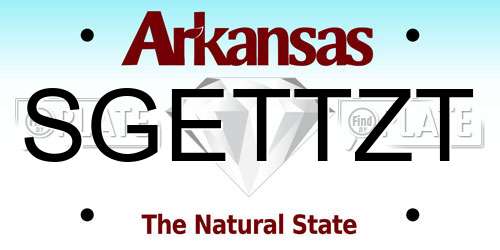 SGETTZT Arkansas License Plate