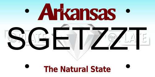 SGETZZT Arkansas License Plate