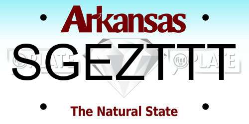 SGEZTTT Arkansas License Plate