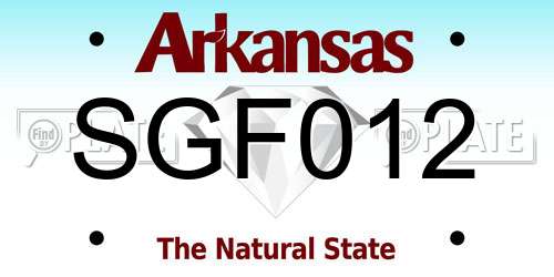 SGF012 Arkansas License Plate