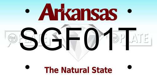 SGF01T Arkansas License Plate