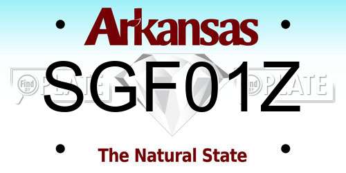 SGF01Z Arkansas License Plate