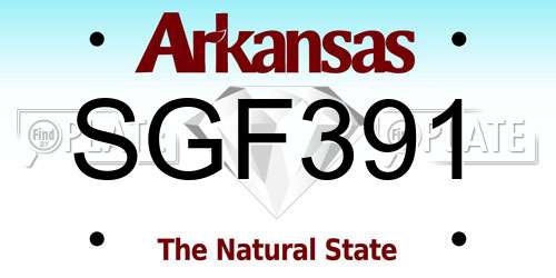SGF391 Arkansas License Plate