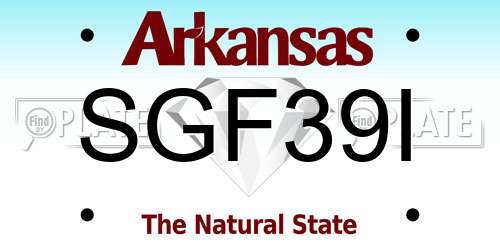 SGF39I Arkansas License Plate
