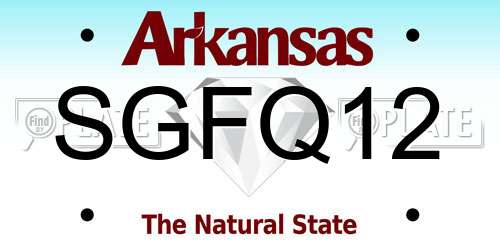 SGFQ12 Arkansas License Plate