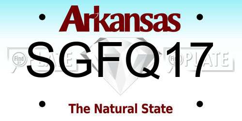 SGFQ17 Arkansas License Plate