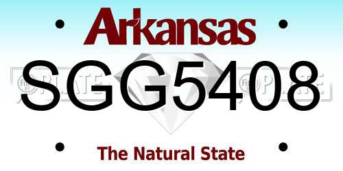 SGG5408 Arkansas License Plate